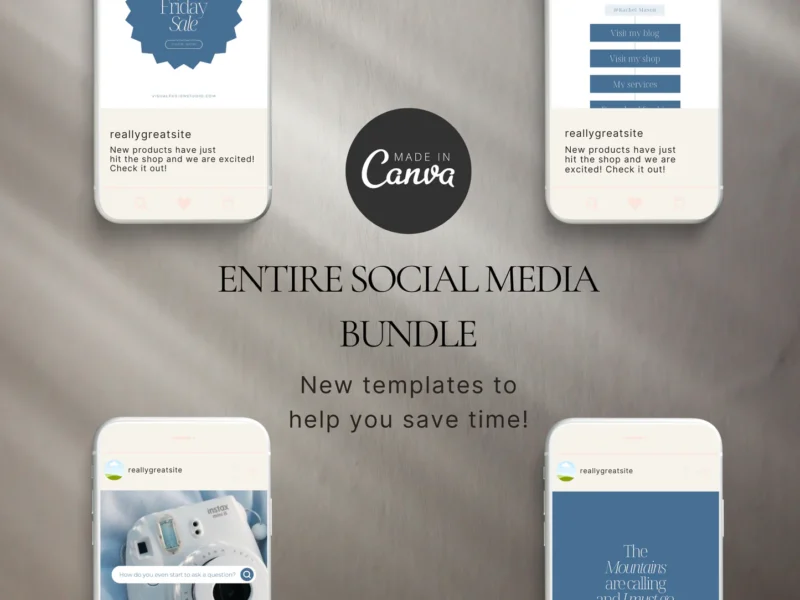 Instagram Bundle Canva Template - Blue