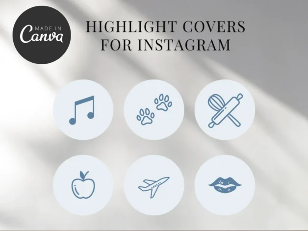 Instagram Highlight Covers Template - Blue