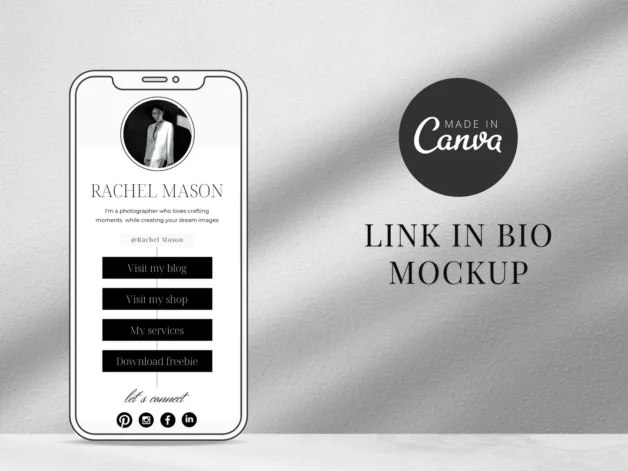 Instagram Link in Bio Canva Template - Black