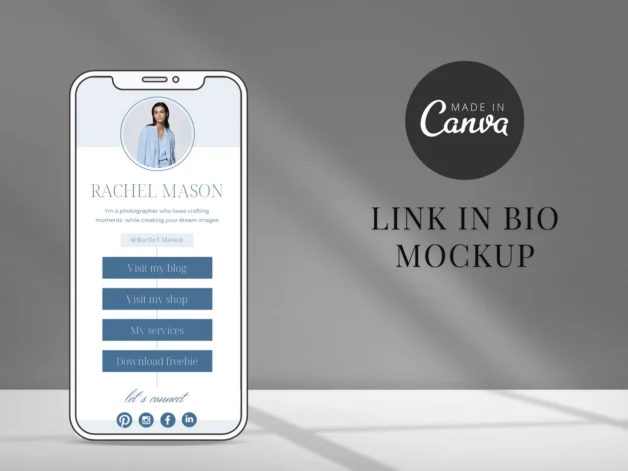Instagram Link in Bio Canva Template - Blue