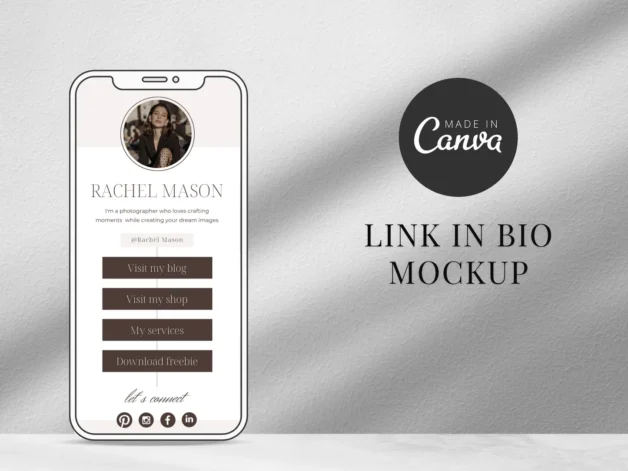 Instagram Link in Bio Canva Template - Brown