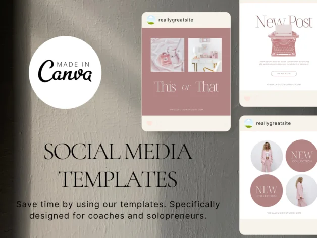 Instagram Post Canva Templates - Pink