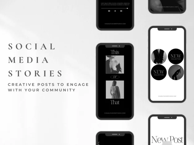 Instagram Story Canva Templates - Black