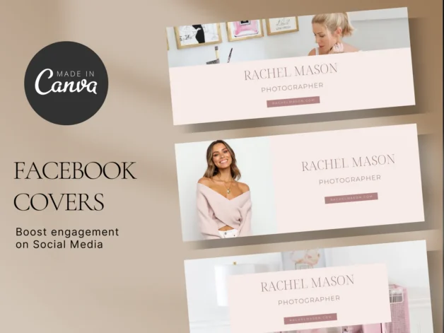 Facebook Covers Canva Template - Pink