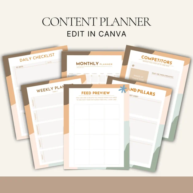 Social Media Branding & Content Planner - Orange