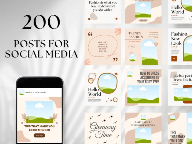 Social Media Canva Templates Bundle - Pink