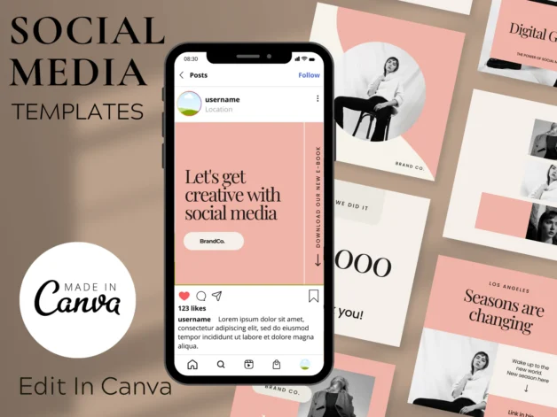 Pink Social Media Template