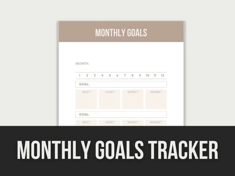 Monthly Goals Tracker